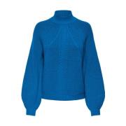 Hoge Hals Gebreide Trui Only , Blue , Dames