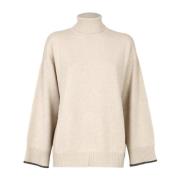 Beige Kasjmiertrui Elegante Stijl Brunello Cucinelli , Beige , Dames