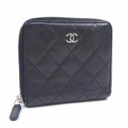 Pre-owned Leather wallets Chanel Vintage , Black , Dames