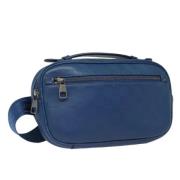 Pre-owned Leather shoulder-bags Louis Vuitton Vintage , Blue , Dames