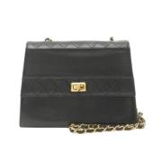 Pre-owned Leather chanel-bags Chanel Vintage , Black , Dames