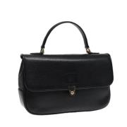 Pre-owned Leather handbags Burberry Vintage , Black , Dames