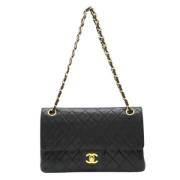 Pre-owned Leather chanel-bags Chanel Vintage , Black , Dames