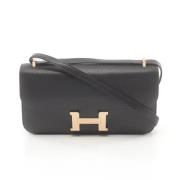 Pre-owned Leather shoulder-bags Hermès Vintage , Black , Dames