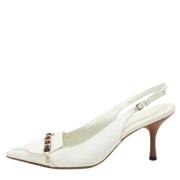 Pre-owned Leather heels Gucci Vintage , White , Dames