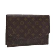 Pre-owned Canvas clutches Louis Vuitton Vintage , Brown , Dames