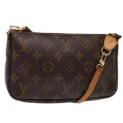 Pre-owned Canvas clutches Louis Vuitton Vintage , Brown , Dames