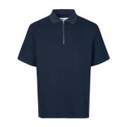 Katoenen poloshirt met ritssluiting Samsøe Samsøe , Blue , Heren