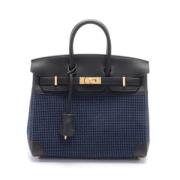 Pre-owned Canvas handbags Hermès Vintage , Blue , Dames