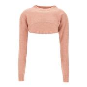 Roze Geribbelde Shrug Trui Mar De Margaritas , Pink , Dames