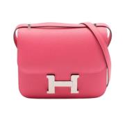 Pre-owned Canvas shoulder-bags Hermès Vintage , Pink , Dames