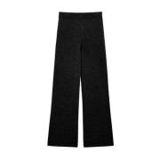 Wollen broek met rechte pijpen Max Mara , Black , Dames