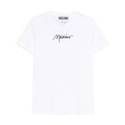 Casual Katoenen T-Shirt in Wit Moschino , White , Dames