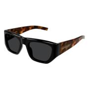 Geometrisch Havana Zonnebril Gedurfde Stijl Saint Laurent , Brown , Da...