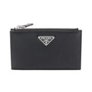 Pre-owned Leather wallets Prada Vintage , Black , Dames