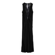 Midi-jurk met mesh-inzetstuk Rotate Birger Christensen , Black , Dames