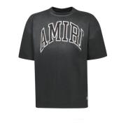 Zwart T-shirt met reliëflogo Amiri , Black , Heren