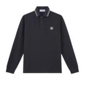 Gestreept Stretch Katoenen Poloshirt Stone Island , Black , Heren