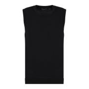 Zwarte Mouwloze Top Patch Logo Armani Exchange , Black , Dames