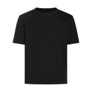 Zwart Katoenen T-shirt met Geborduurd Logo C.p. Company , Black , Here...