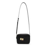 Zwarte leren Gancini Crossbody tas Salvatore Ferragamo , Black , Dames