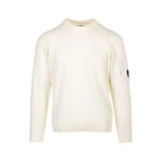 Witte Lamswol Crew Neck Trui C.p. Company , White , Heren