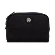 Cosmeticatas met logo-vormige applicatie Tory Burch , Black , Dames