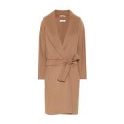 Bruine Wollen Trenchcoat Max Mara , Brown , Dames