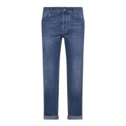 Indigo Blue Slim Fit Jeans Brunello Cucinelli , Blue , Heren