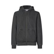 Gewassen Jersey Hoodie met Ritssluiting Samsøe Samsøe , Black , Heren