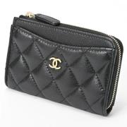 Pre-owned Leather wallets Chanel Vintage , Black , Dames