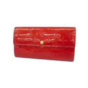 Pre-owned Leather wallets Louis Vuitton Vintage , Red , Dames