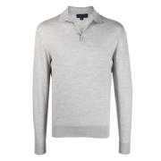 Wollen Polo Shirt Gemaakt in Italië Sease , Gray , Heren