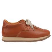 Pre-owned Leather sneakers Hermès Vintage , Brown , Dames