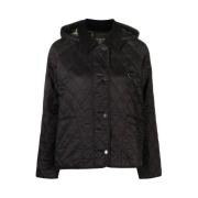 Gewatteerde Zwarte Jas met Afneembare Capuchon Barbour , Black , Dames