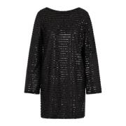 Gestreepte pailletten boothalsjurk Emporio Armani , Black , Dames