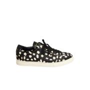 Zwart & Wit Pony Haar Sneakers Zespà , Black , Dames