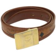 Pre-owned Leather belts MCM Pre-owned , Brown , Dames