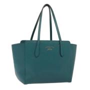 Pre-owned Leather totes Gucci Vintage , Blue , Dames