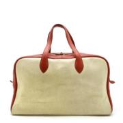 Pre-owned Leather travel-bags Hermès Vintage , Beige , Dames