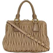 Pre-owned Leather handbags Miu Miu Pre-owned , Beige , Dames