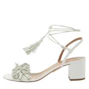 Pre-owned Leather sandals Aquazzura Pre-owned , White , Dames