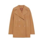 Kameel Jassen Regular Fit Stijlvol Max Mara Studio , Brown , Dames