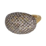 Pre-owned Metal rings Bottega Veneta Vintage , Yellow , Dames