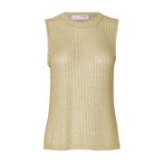 Mouwloze Metallic Gebreide Top Selected Femme , Yellow , Dames