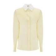 Zijden Shirt Geel Elegant Dameskleding Loewe , Beige , Dames