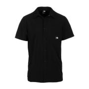 Zwarte Knoop Korte Mouw Shirt Mannen The North Face , Black , Heren