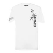 Katoenen Jersey T-shirt met Vet Logo Plein Sport , White , Heren