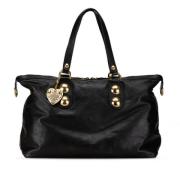 Pre-owned Leather totes Gucci Vintage , Black , Dames