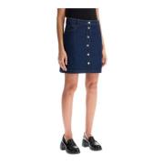 Geborduurde Fox Japanse Denim Minirok Maison Kitsuné , Blue , Dames